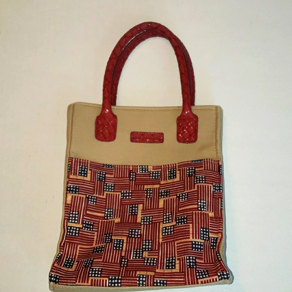 Longaberger flag patriotic USA mini carry all tote bag